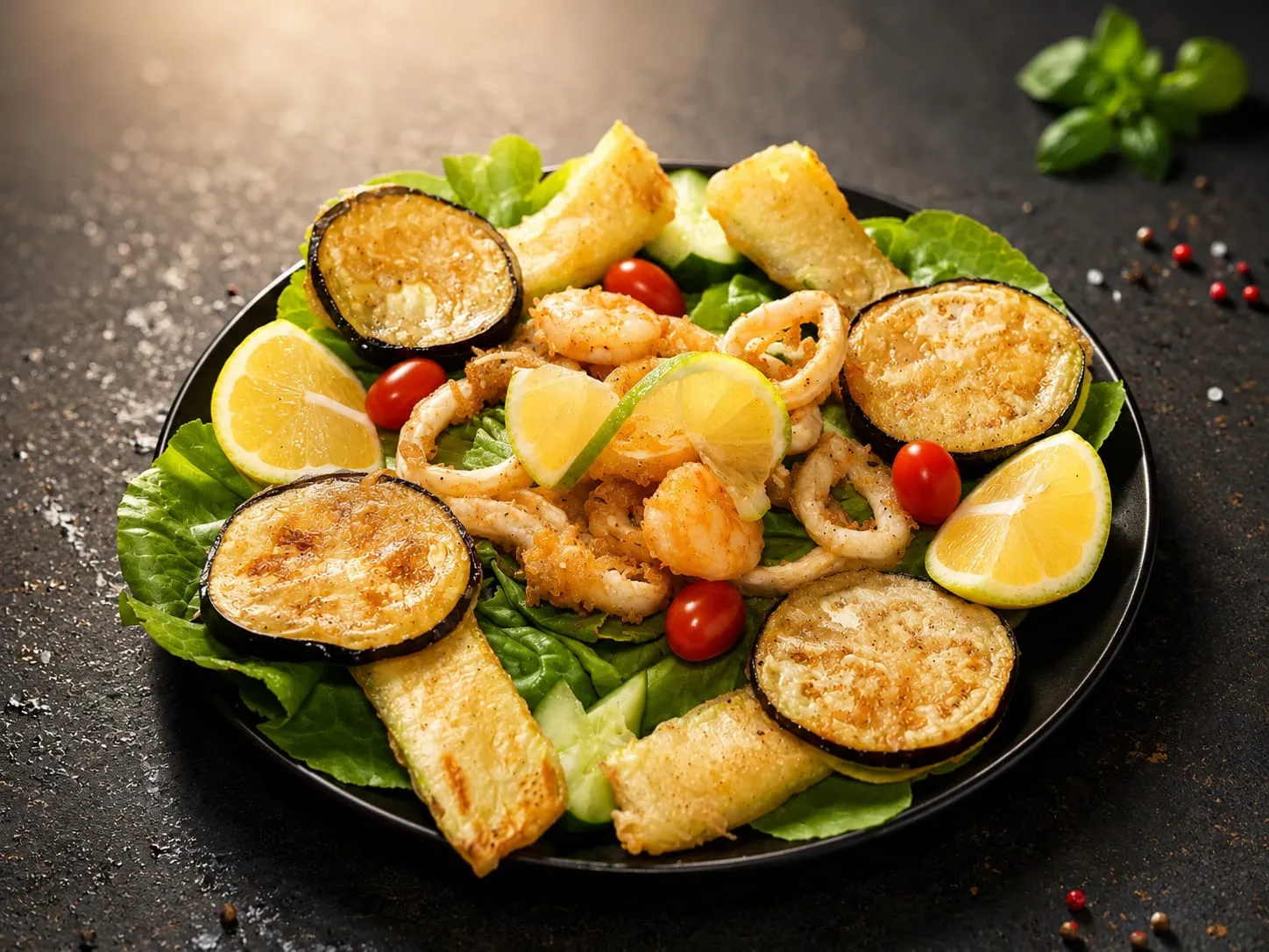 FRIED SQUID-SHRIMP-VEGETABLES