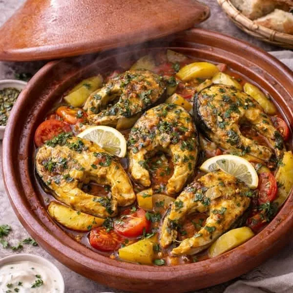 Tajine de   boulettes de merlan