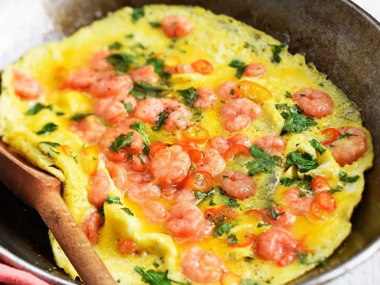 Omelette de crevettes