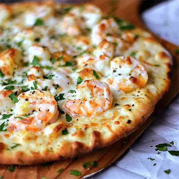 Pizza aux crevettes