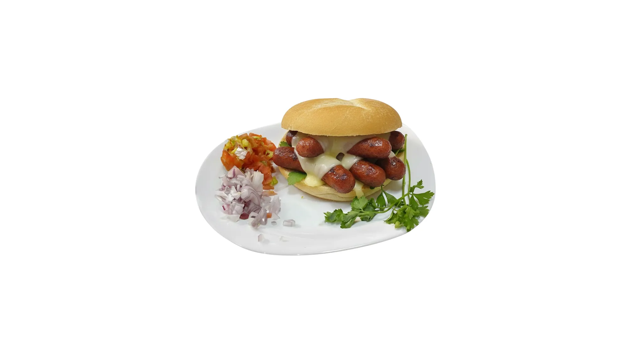 Pain saucisse fromage au charbon