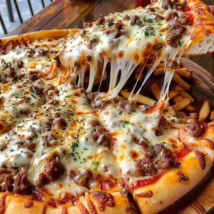 Pizza à la viande hachée